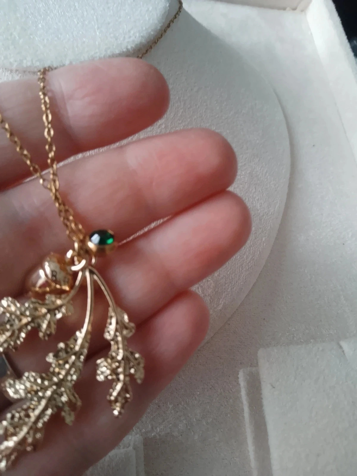 Colar boêmio de folha de carvalho em aço dourado – photo 2